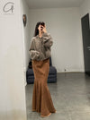 Mutedance 24 Autumn and Winter Hooded Cashmere Sweater MD-MD24FW134-BROWN MD24FW133 MD24FW134